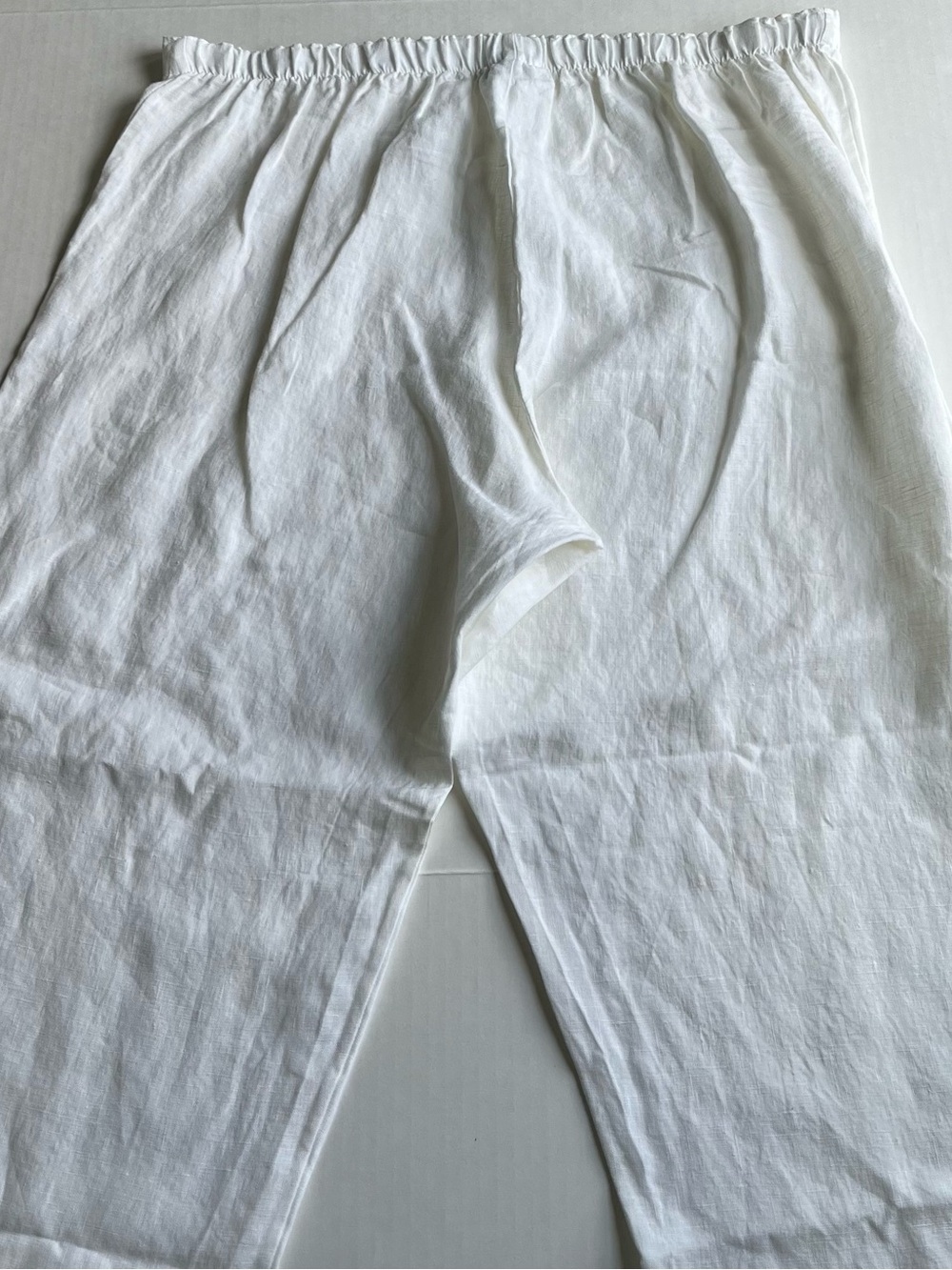 Bryn Walker Women’s White Linen Pull On Elastic Waist Casual Lagenlook Pants XL - Picture 4 of 12